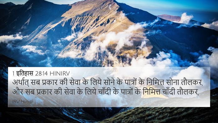 1 इतिहास 28:14 HINIRV Bible Verse Image