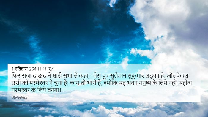 1 इतिहास 29:1 HINIRV Bible Verse Image