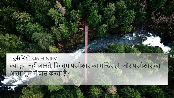 1 कुरिन्थियों 3:16 HINIRV Bible Verse Image