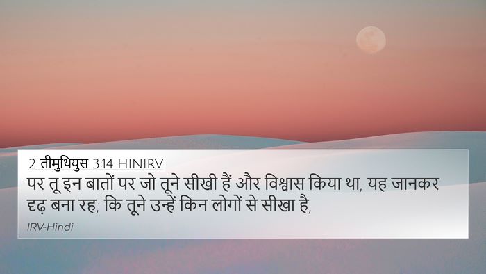 2 तीमुथियुस 3:14 HINIRV 4K Wallpaper - पर तू इन बातों पर - 4K Wallpaper Bible Verse