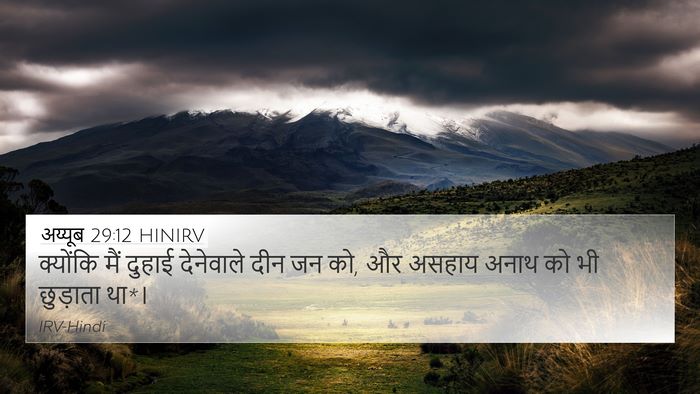 अय्यूब 29:12 HINIRV Bible Verse Image