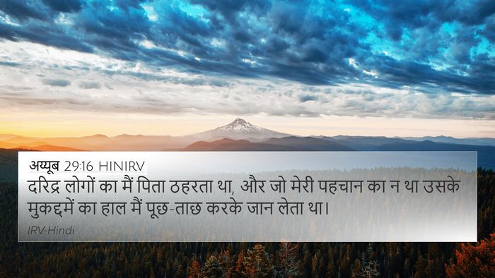 अय्यूब 29:16 HINIRV Bible Verse Image