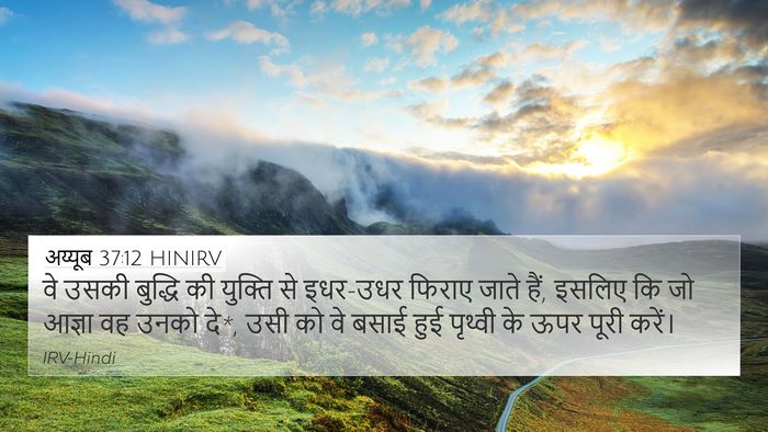 अय्यूब 37:12 HINIRV 4K Wallpaper - वे उसकी बुद्धि की - 4K Wallpaper Bible Verse