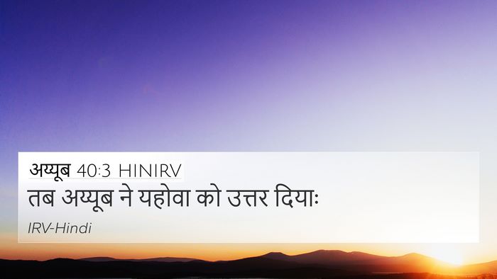अय्यूब 40:3 HINIRV 4K Wallpaper - तब अय्यूब ने यहोवा - 4K Wallpaper Bible Verse