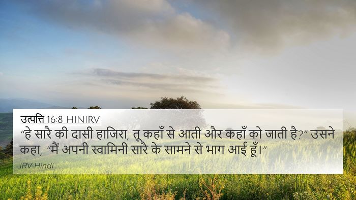 उत्पत्ति 16:8 HINIRV Bible Verse Image