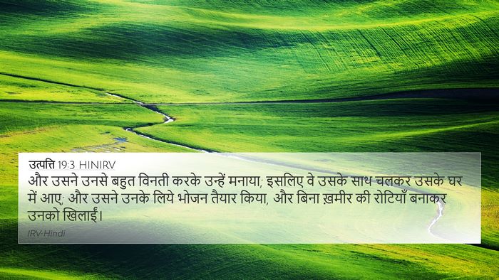 उत्पत्ति 19:3 HINIRV Bible Verse Image