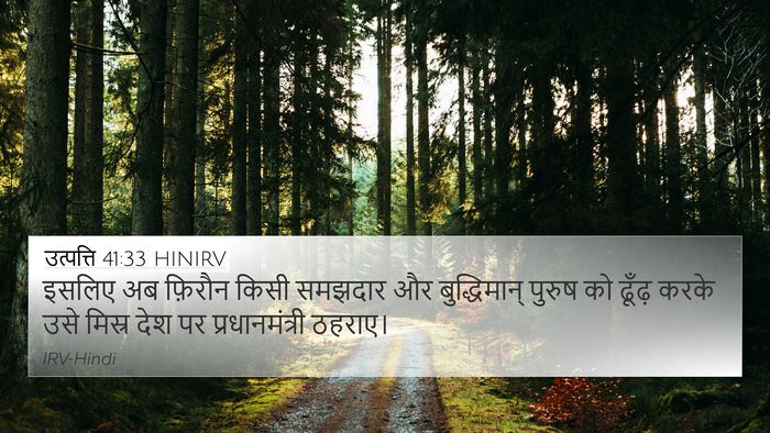 उत्पत्ति 41:33 HINIRV Bible Verse Image