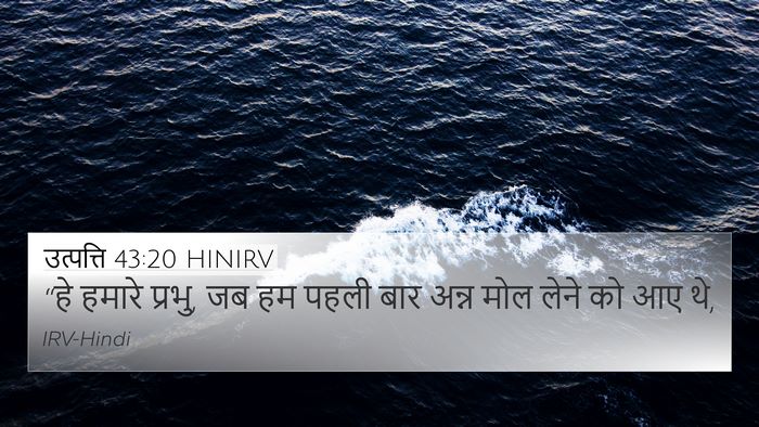 उत्पत्ति 43:20 HINIRV Bible Verse Image