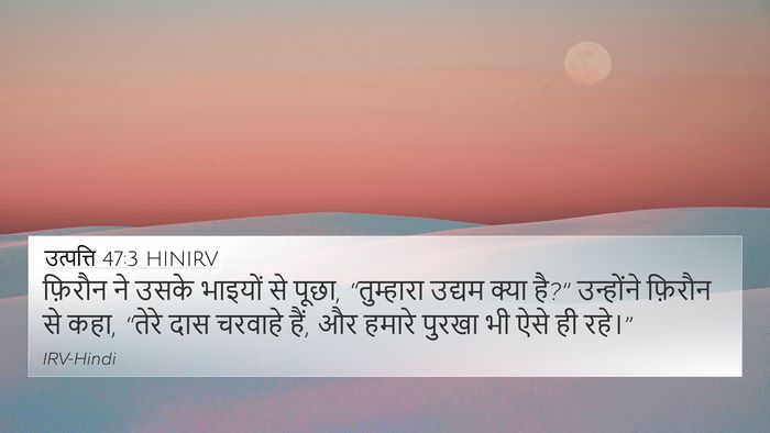 उत्पत्ति 47:3 HINIRV Bible Verse Image