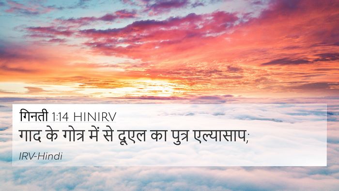 गिनती 1:14 HINIRV 4K Wallpaper - गाद के गोत्र में से - 4K Wallpaper Bible Verse