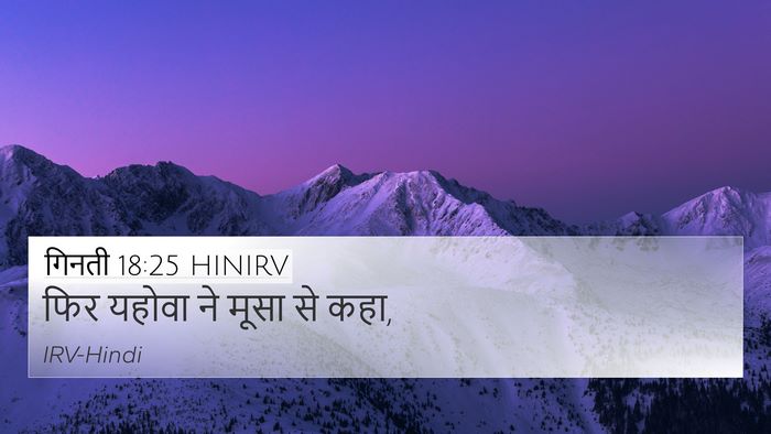 गिनती 18:25 HINIRV 4K Wallpaper - फिर यहोवा ने मूसा - 4K Wallpaper Bible Verse