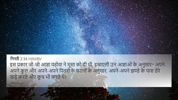 गिनती 2:34 HINIRV 4K Wallpaper - इस प्रकार जो-जो - 4K Wallpaper Bible Verse