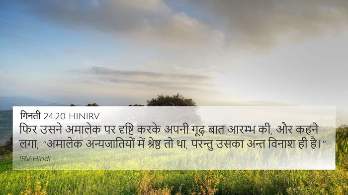 गिनती 24:20 HINIRV 4K Wallpaper - फिर उसने अमालेक पर - 4K Wallpaper Bible Verse