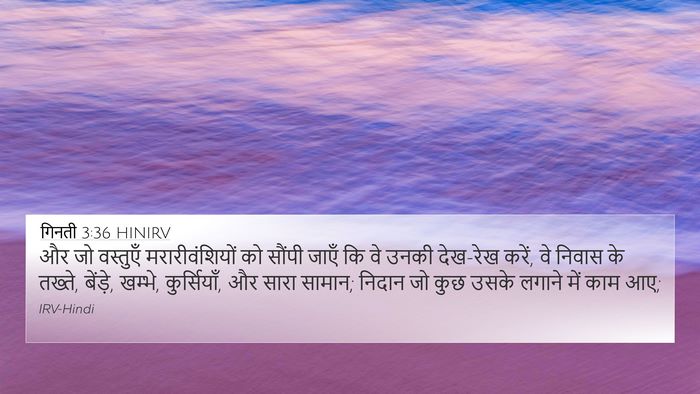 गिनती 3:36 HINIRV Bible Verse Image