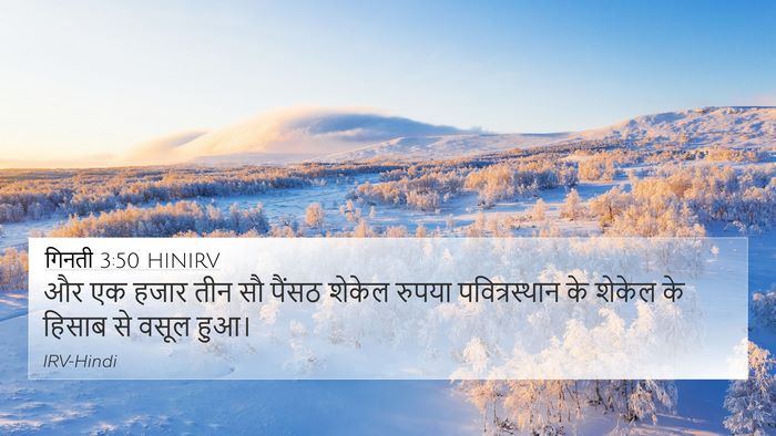 गिनती 3:50 HINIRV Bible Verse Image