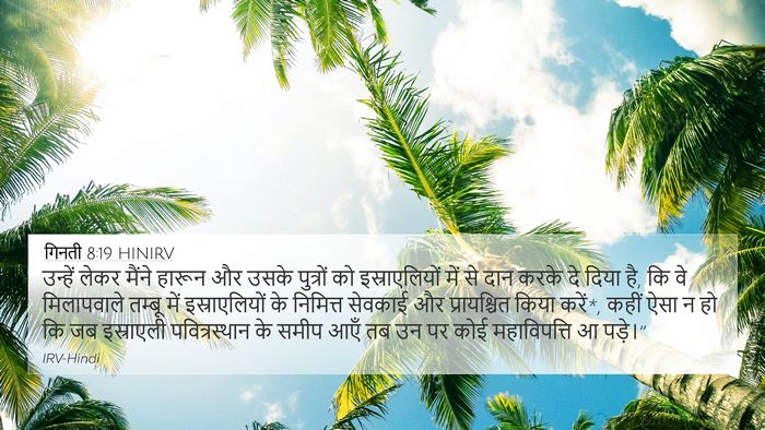 गिनती 8:19 HINIRV Bible Verse Image