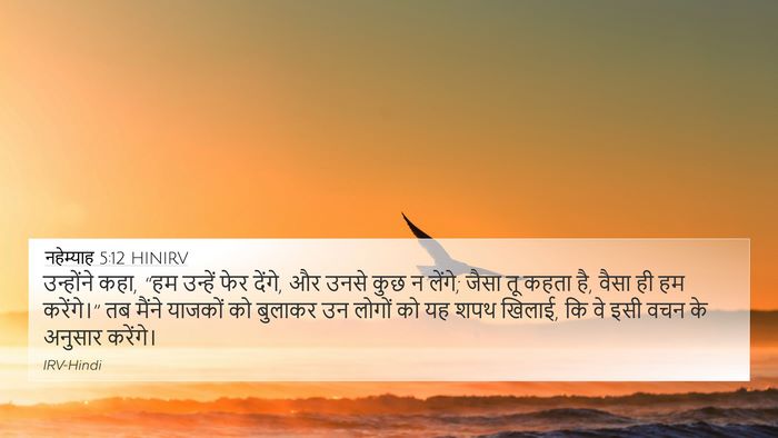 नहेम्याह 5:12 HINIRV Bible Verse Image