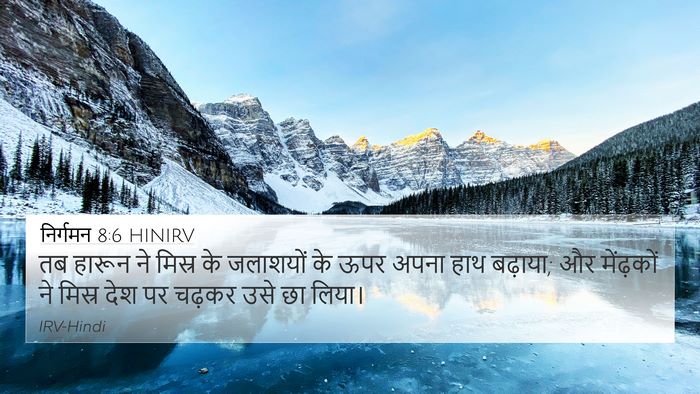 निर्गमन 8:6 HINIRV 4K Wallpaper - तब हारून ने मिस्र - 4K Wallpaper Bible Verse