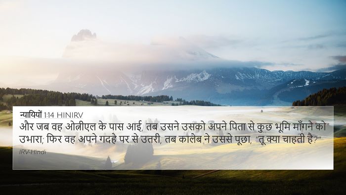 न्यायियों 1:14 HINIRV Bible Verse Image