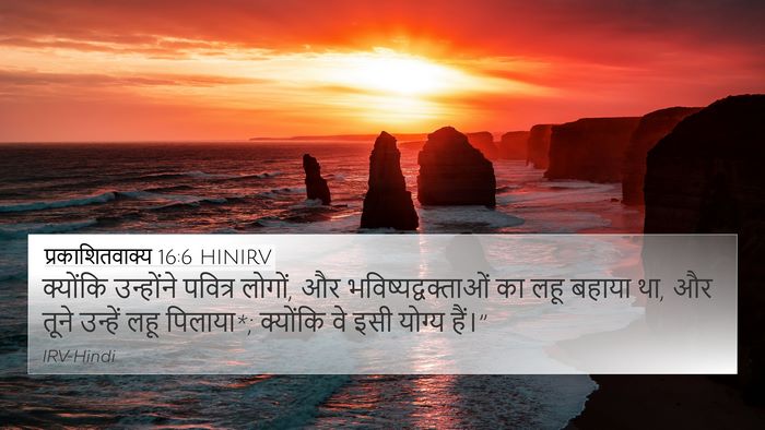 प्रकाशितवाक्य 16:6 HINIRV Bible Verse Image