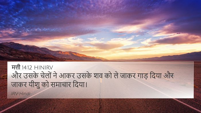 मत्ती 14:12 HINIRV 4K Wallpaper - और उसके चेलों ने - 4K Wallpaper Bible Verse