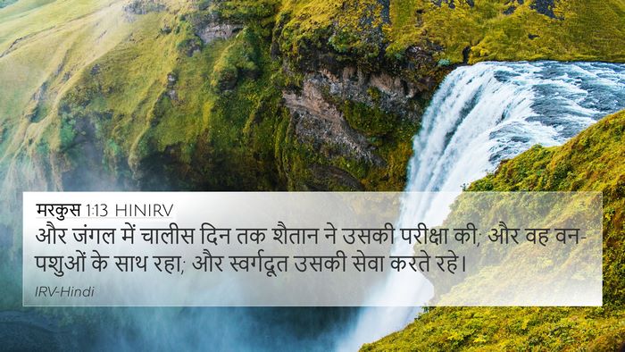 मरकुस 1:13 HINIRV 4K Wallpaper - और जंगल में चालीस - 4K Wallpaper Bible Verse