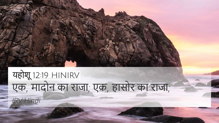 यहोशू 12:19 HINIRV 4K Wallpaper - एक, मादोन का राजा; - 4K Wallpaper Bible Verse