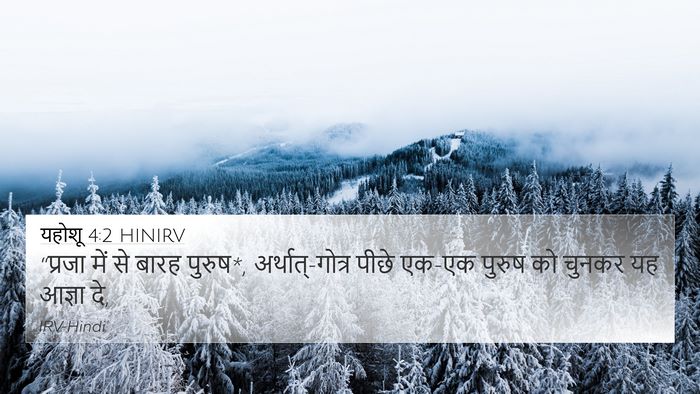 यहोशू 4:2 HINIRV 4K Wallpaper - “प्रजा में से बारह - 4K Wallpaper Bible Verse