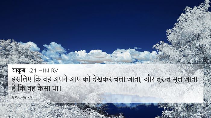 याकूब 1:24 HINIRV 4K Wallpaper - इसलिए कि वह अपने आप - 4K Wallpaper Bible Verse