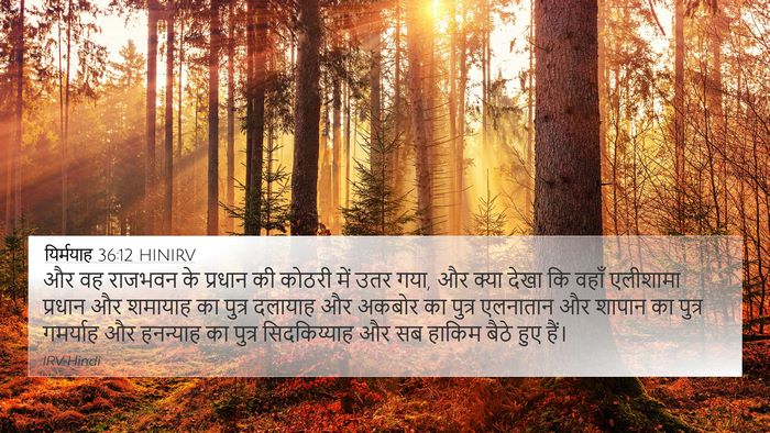 यिर्मयाह 36:12 HINIRV Bible Verse Image