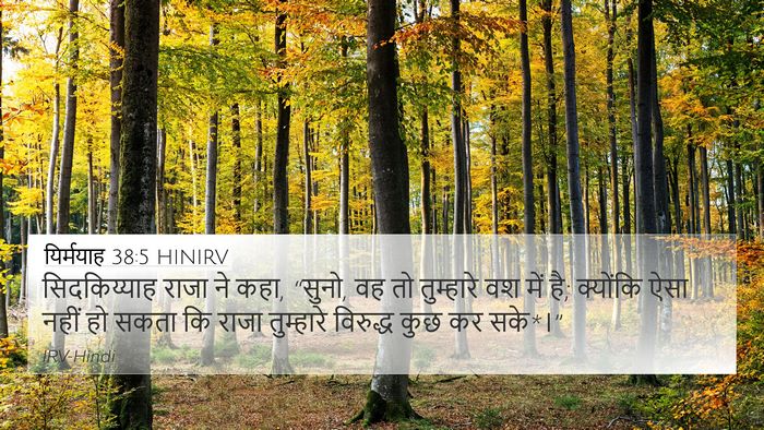 यिर्मयाह 38:5 HINIRV Bible Verse Image