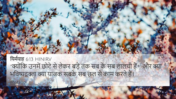 यिर्मयाह 6:13 HINIRV Bible Verse Image