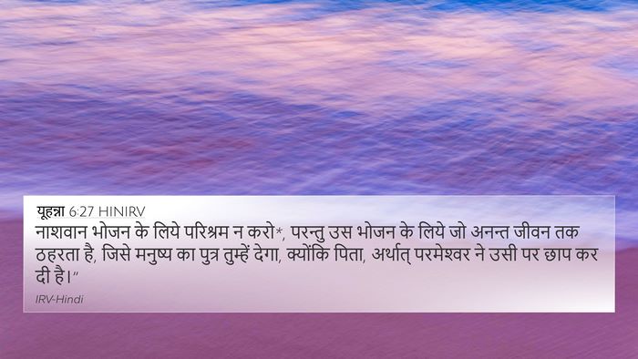 यूहन्ना 6:27 HINIRV Bible Verse Image