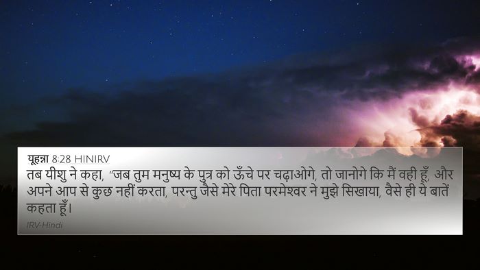 यूहन्ना 8:28 HINIRV Bible Verse Image