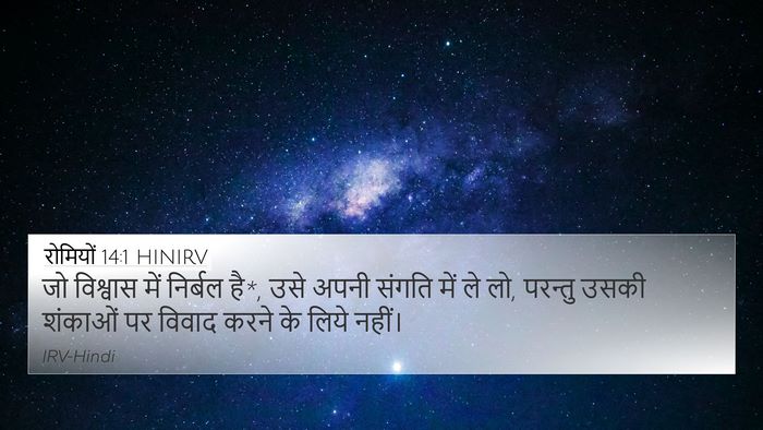 रोमियों 14:1 HINIRV Bible Verse Image