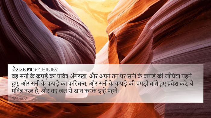 लैव्यव्यवस्था 16:4 HINIRV 4K Wallpaper - वह सनी के कपड़े का - 4K Wallpaper Bible Verse