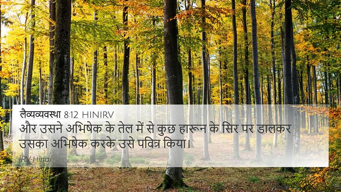 लैव्यव्यवस्था 8:12 HINIRV Bible Verse Image
