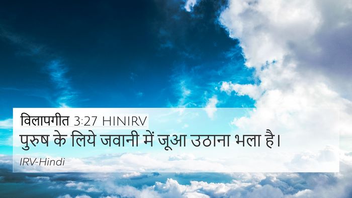 विलापगीत 3:27 HINIRV Bible Verse Image