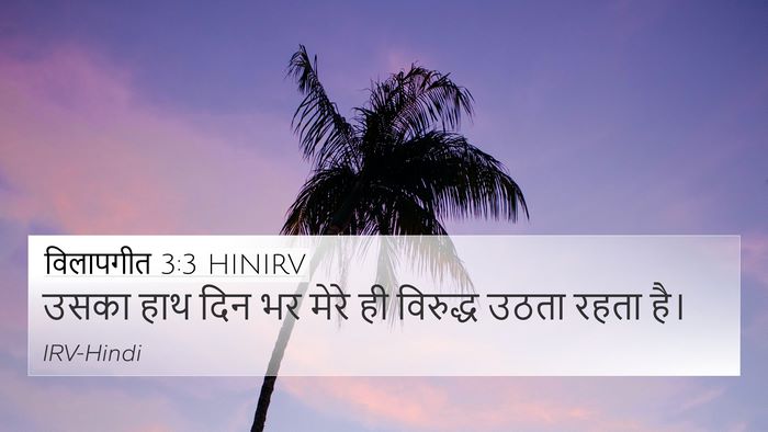 विलापगीत 3:3 HINIRV 4K Wallpaper - उसका हाथ दिन भर - 4K Wallpaper Bible Verse
