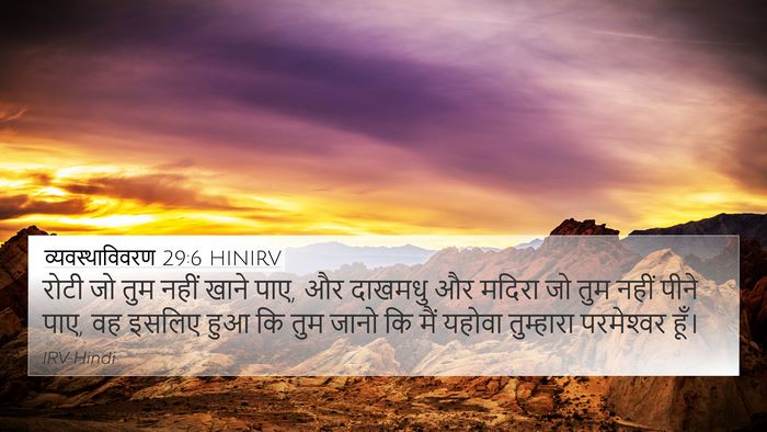व्यवस्थाविवरण 29:6 HINIRV Bible Verse Image