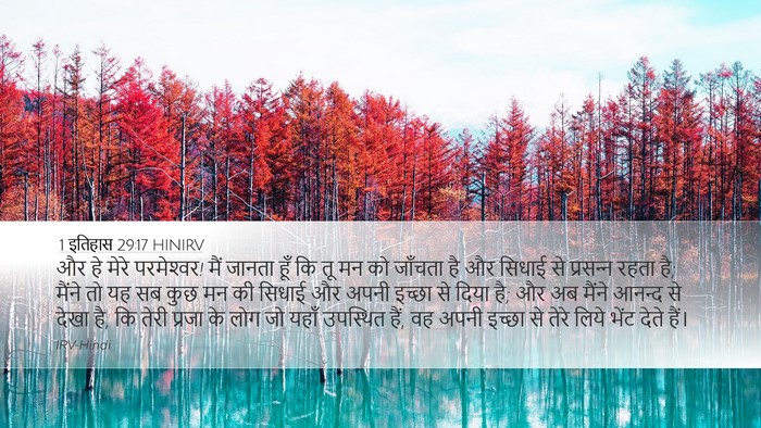 1 इतिहास 29:17 HINIRV Bible Verse Image
