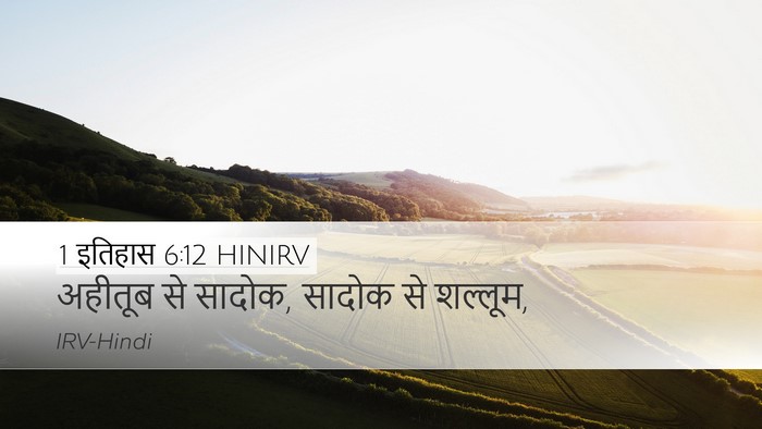 1 इतिहास 6:12 HINIRV Desktop Wallpaper - अहीतूब से सादोक, - Desktop Bible Verse Wallpaper