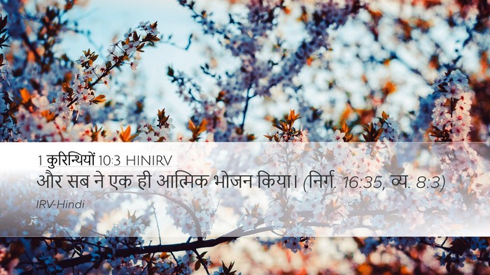 1 कुरिन्थियों 10:3 HINIRV Bible Verse Image