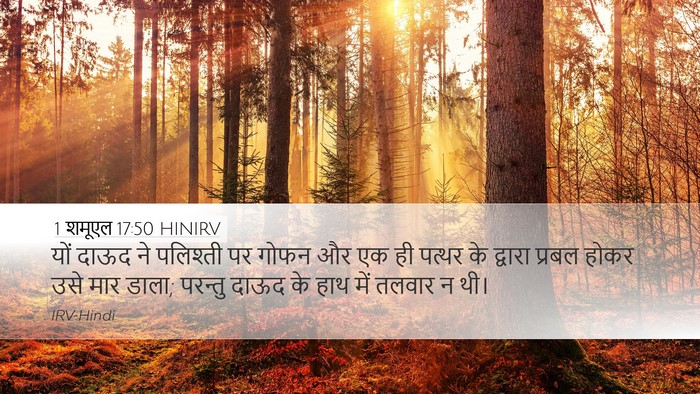 1 शमूएल 17:50 HINIRV Bible Verse Image