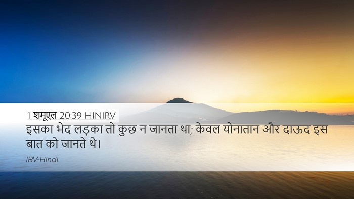 1 शमूएल 20:39 HINIRV Desktop Wallpaper - इसका भेद लड़का तो - Desktop Bible Verse Wallpaper