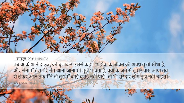 1 शमूएल 29:6 HINIRV Bible Verse Image