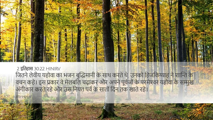 2 इतिहास 30:22 HINIRV Bible Verse Image