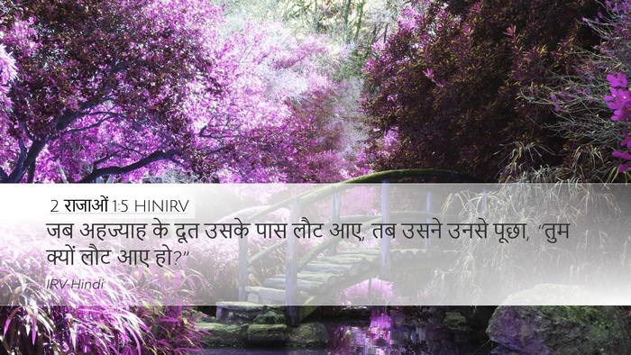 2 राजाओं 1:5 HINIRV Desktop Wallpaper - जब अहज्याह के दूत - Desktop Bible Verse Wallpaper