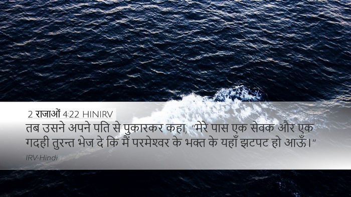 2 राजाओं 4:22 HINIRV Desktop Wallpaper - तब उसने अपने पति से - Desktop Bible Verse Wallpaper