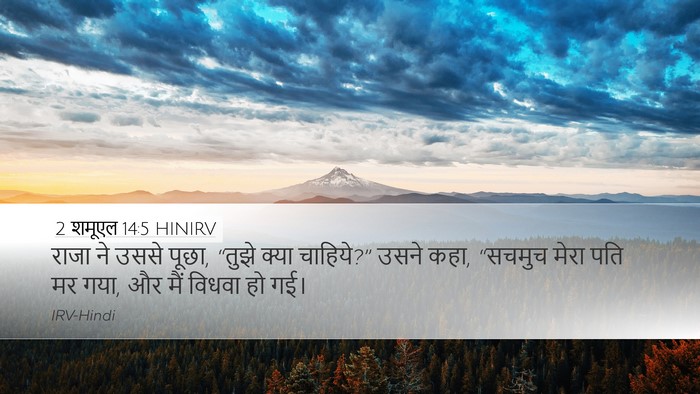 2 शमूएल 14:5 HINIRV Desktop Wallpaper - राजा ने उससे पूछा, - Desktop Bible Verse Wallpaper